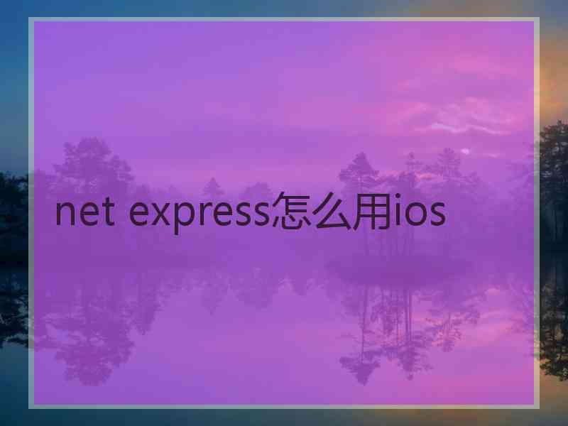 net express怎么用ios