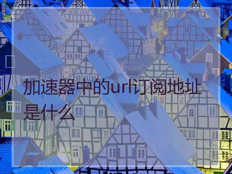 加速器中的url订阅地址是什么