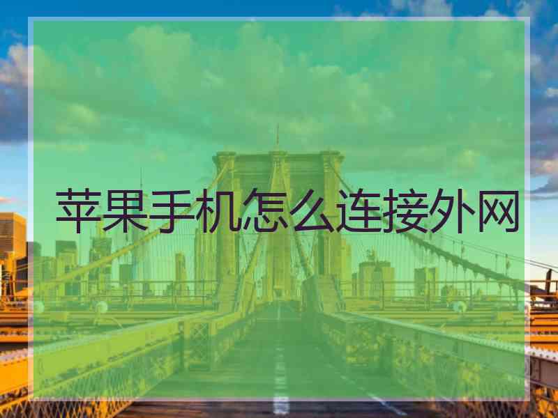 苹果手机怎么连接外网