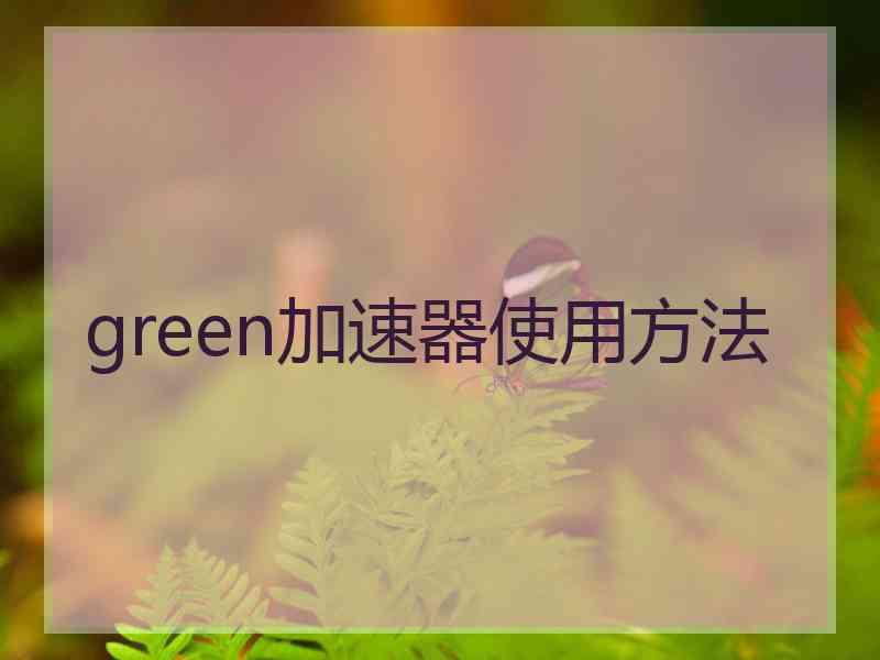 green加速器使用方法