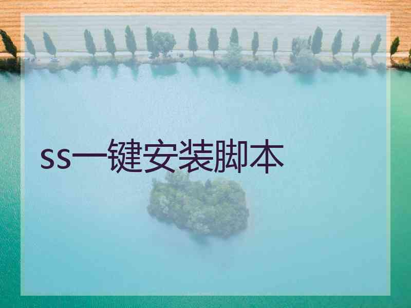 ss一键安装脚本