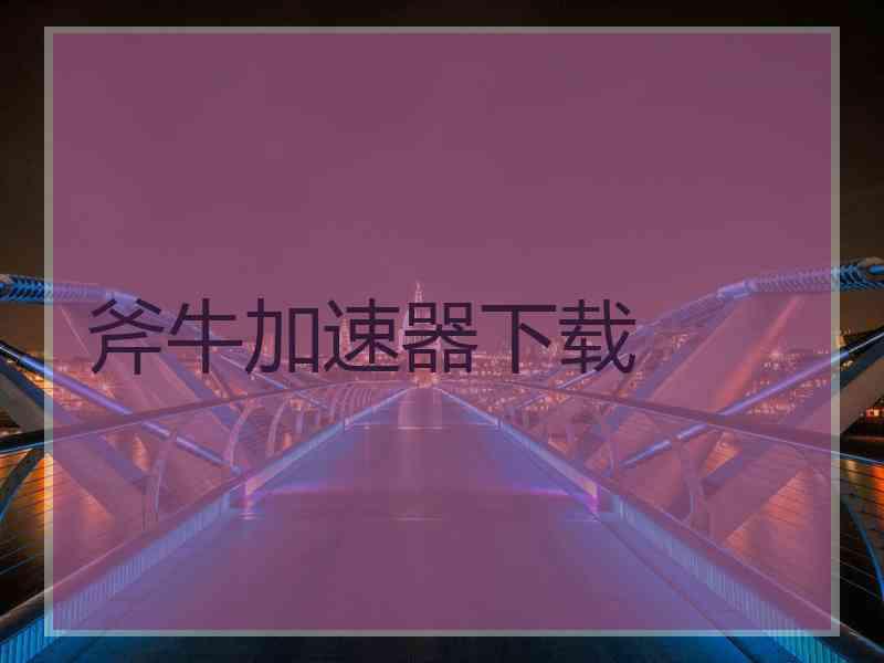斧牛加速器下载