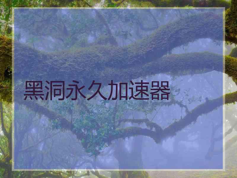 黑洞永久加速器