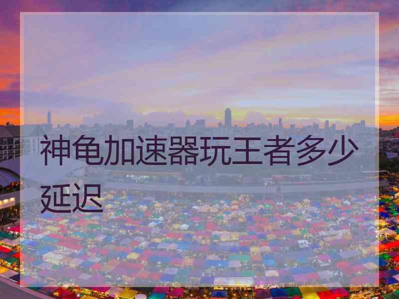 神龟加速器玩王者多少延迟