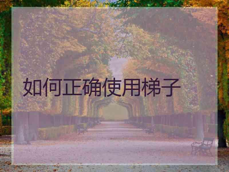 如何正确使用梯子