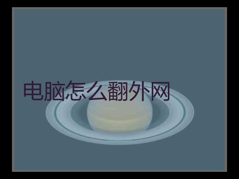 电脑怎么翻外网