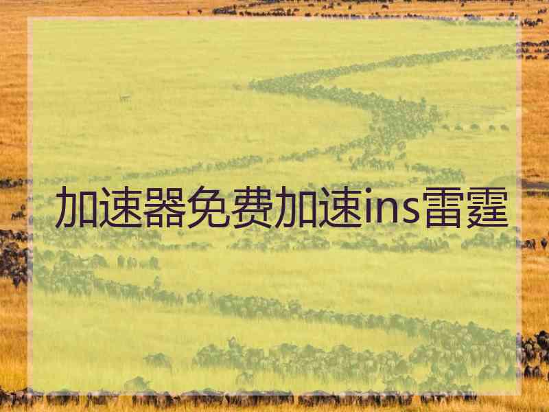 加速器免费加速ins雷霆