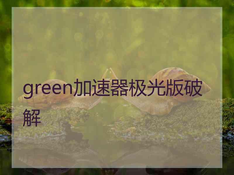 green加速器极光版破解