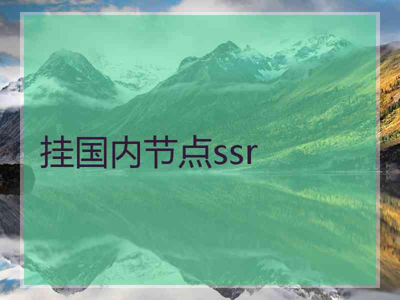 挂国内节点ssr