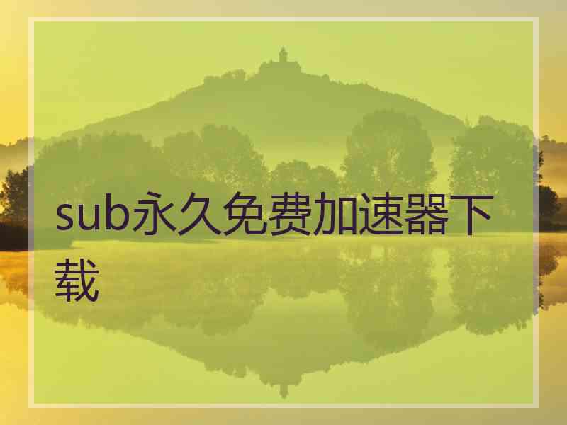 sub永久免费加速器下载
