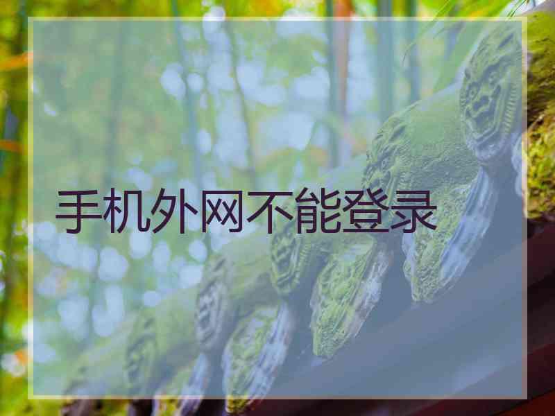手机外网不能登录