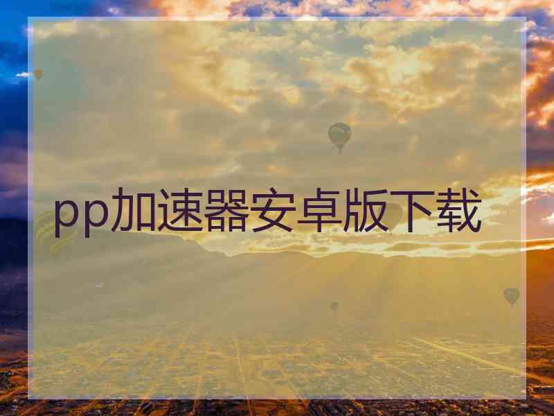 pp加速器安卓版下载