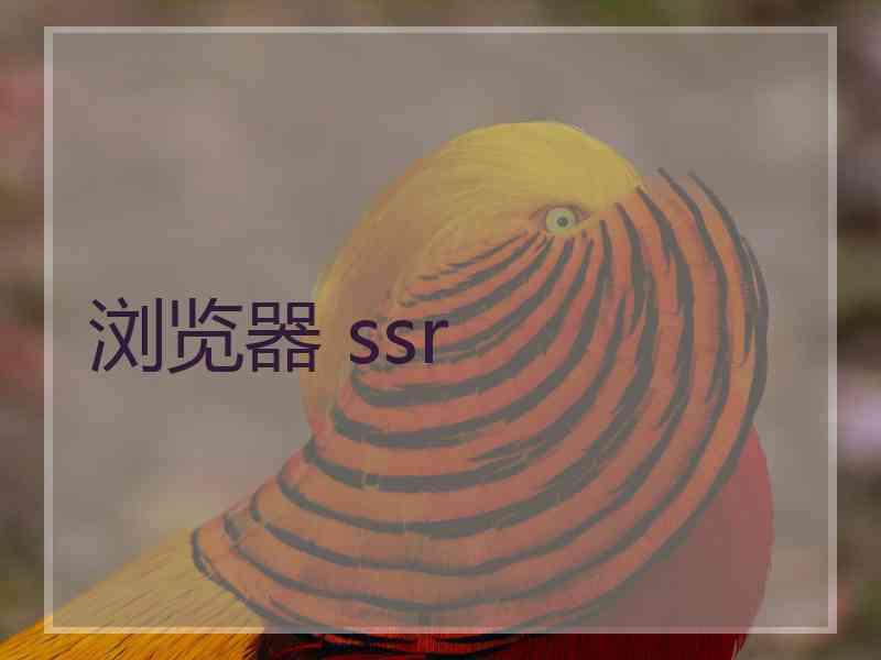 浏览器 ssr