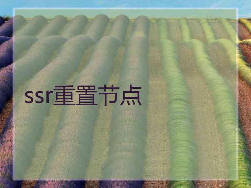 ssr重置节点
