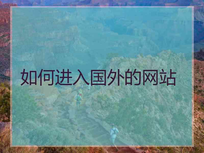 如何进入国外的网站