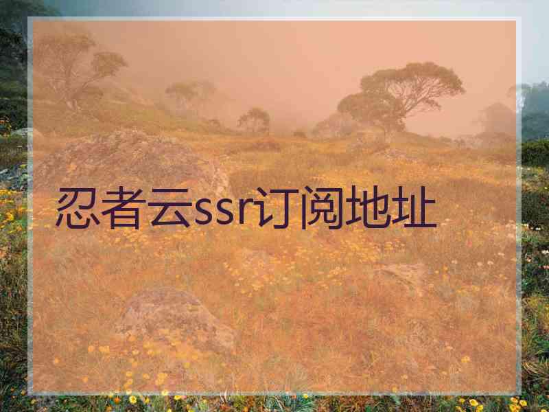 忍者云ssr订阅地址