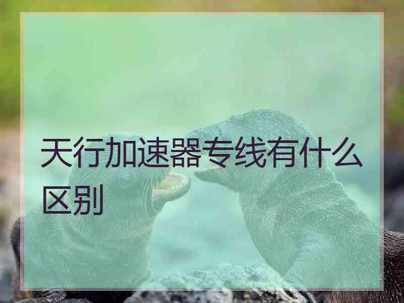 天行加速器专线有什么区别