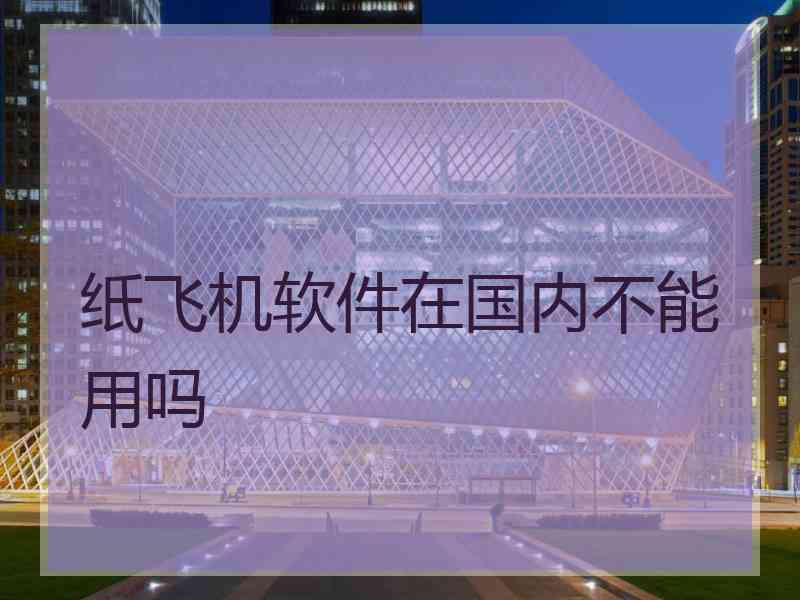 纸飞机软件在国内不能用吗
