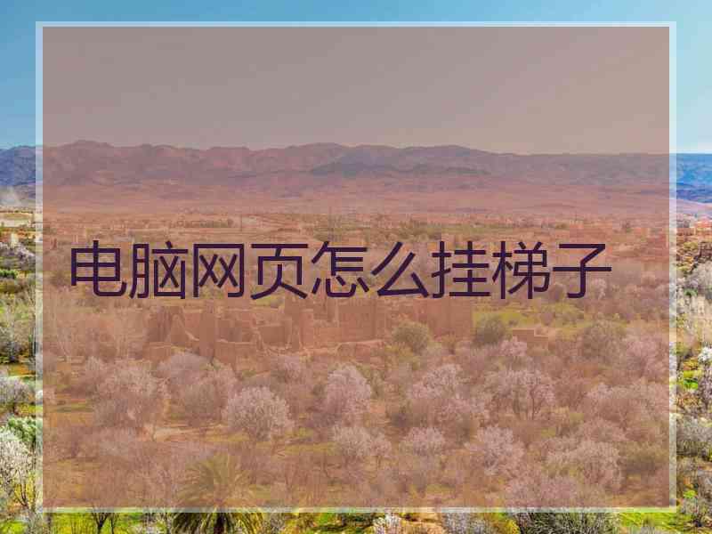 电脑网页怎么挂梯子