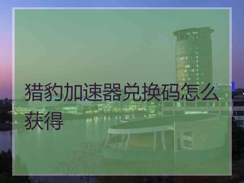猎豹加速器兑换码怎么获得