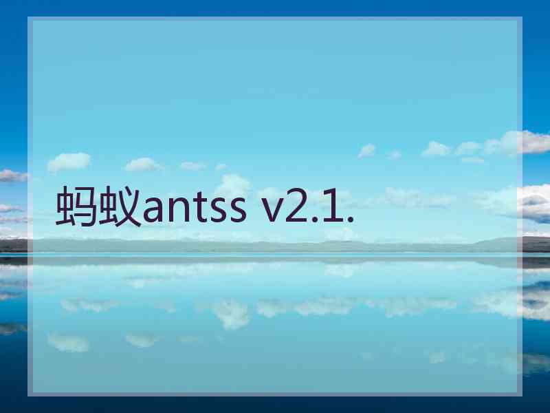 蚂蚁antss v2.1.