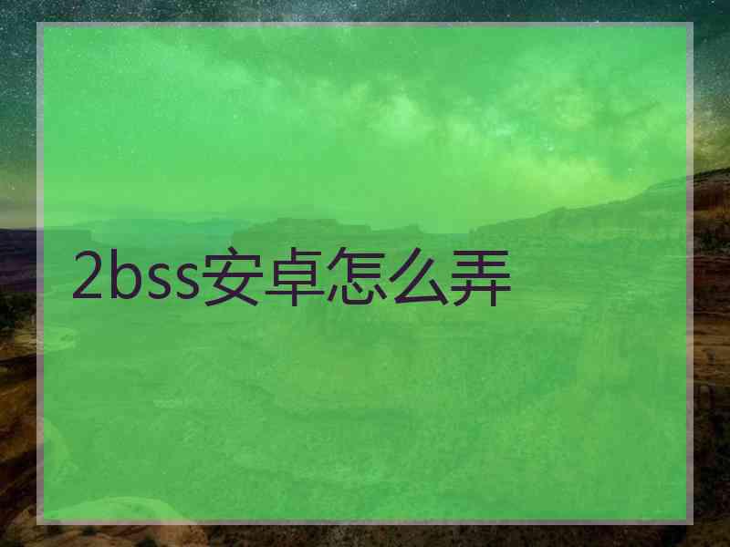 2bss安卓怎么弄