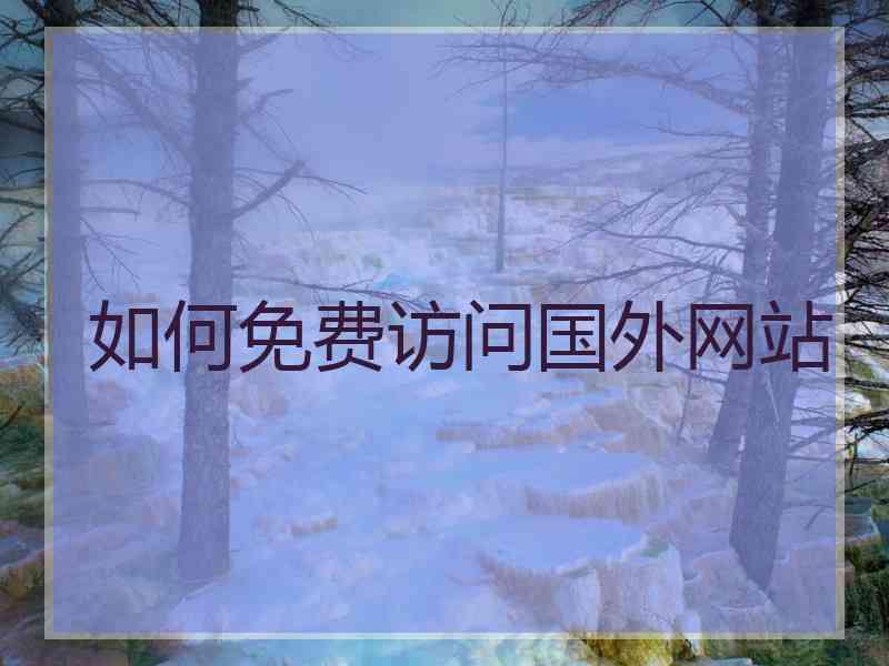 如何免费访问国外网站