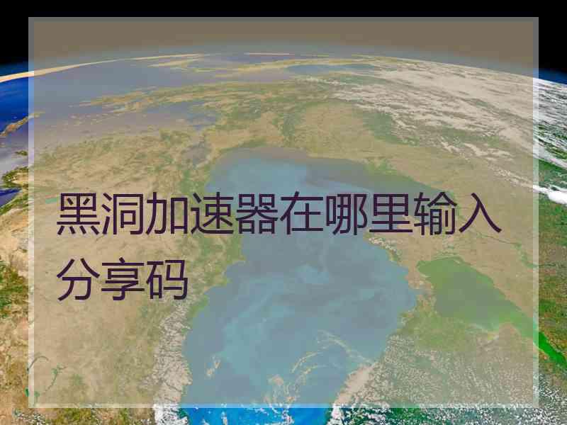 黑洞加速器在哪里输入分享码