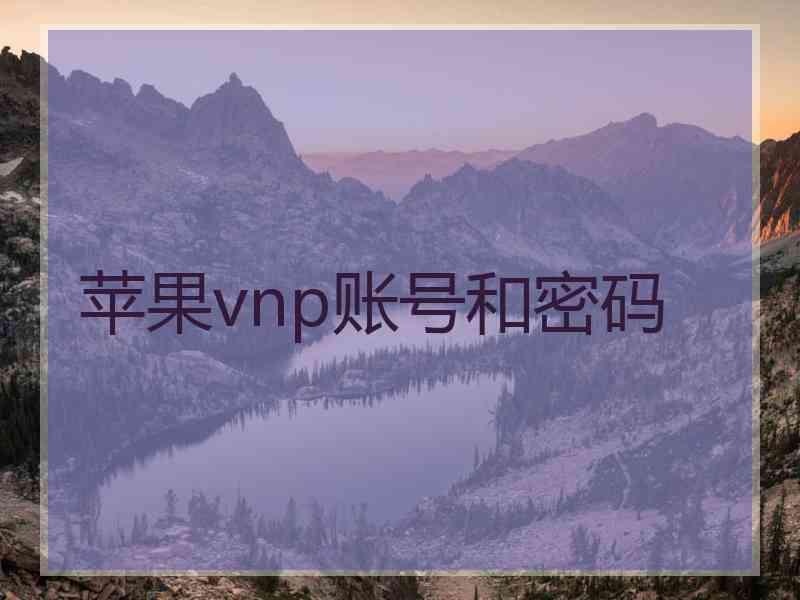苹果vnp账号和密码