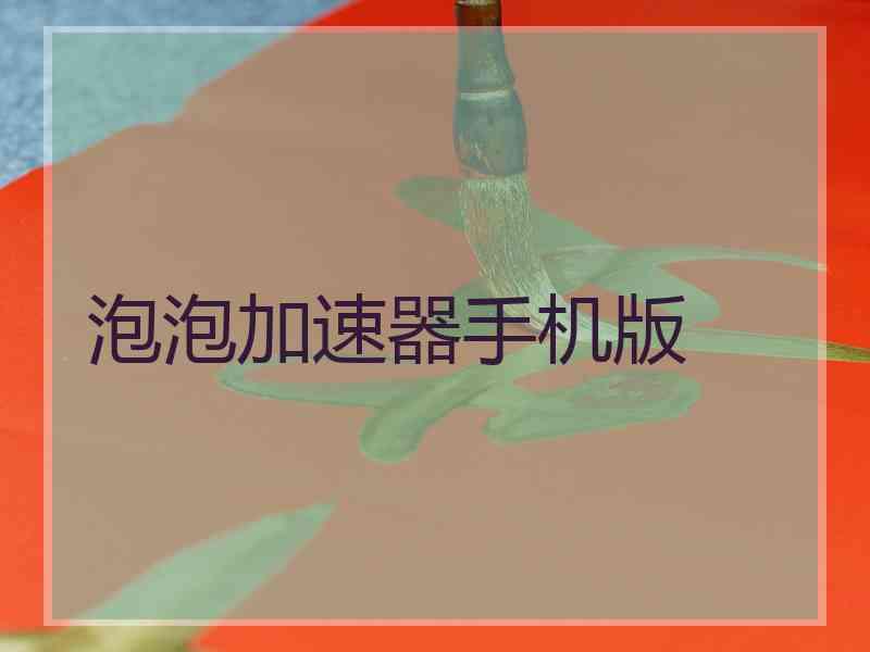 泡泡加速器手机版