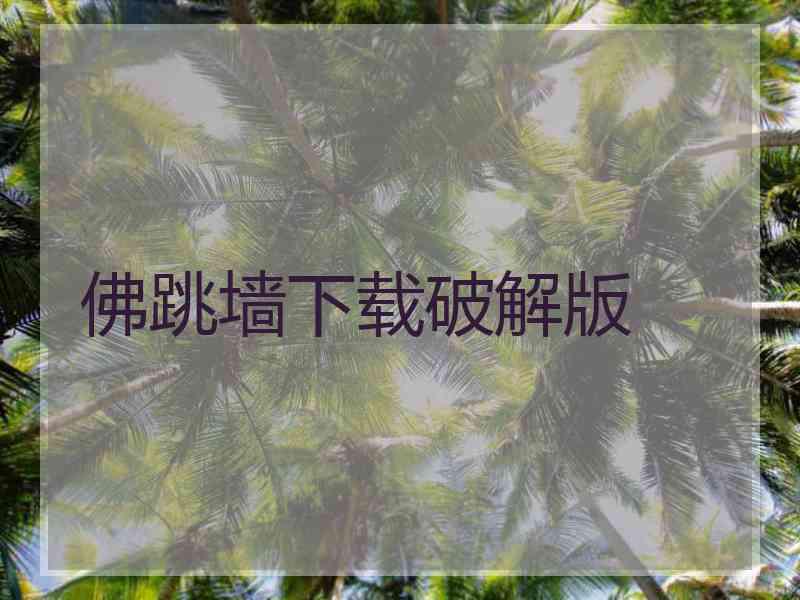 佛跳墙下载破解版