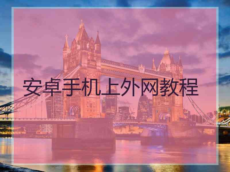 安卓手机上外网教程