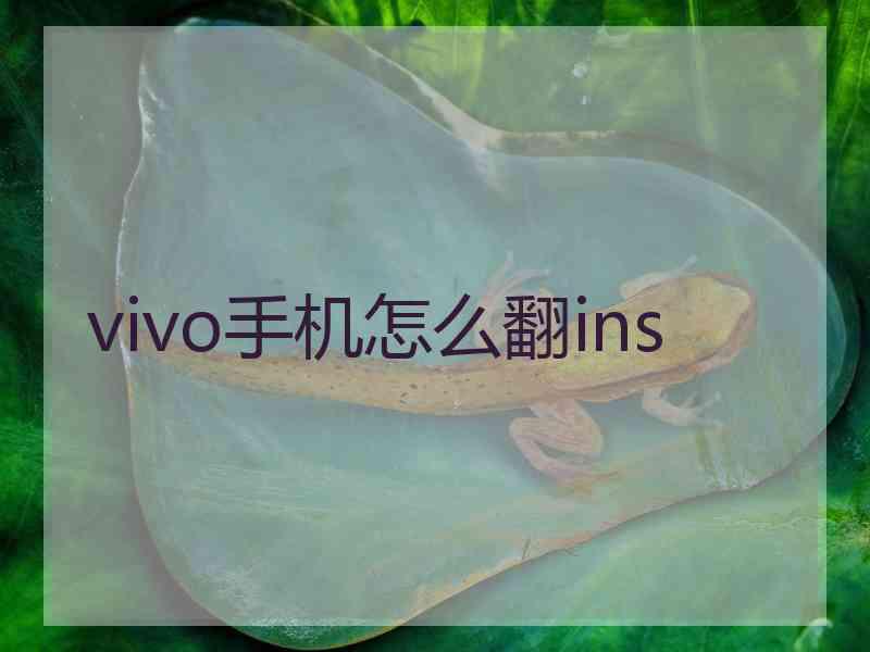 vivo手机怎么翻ins