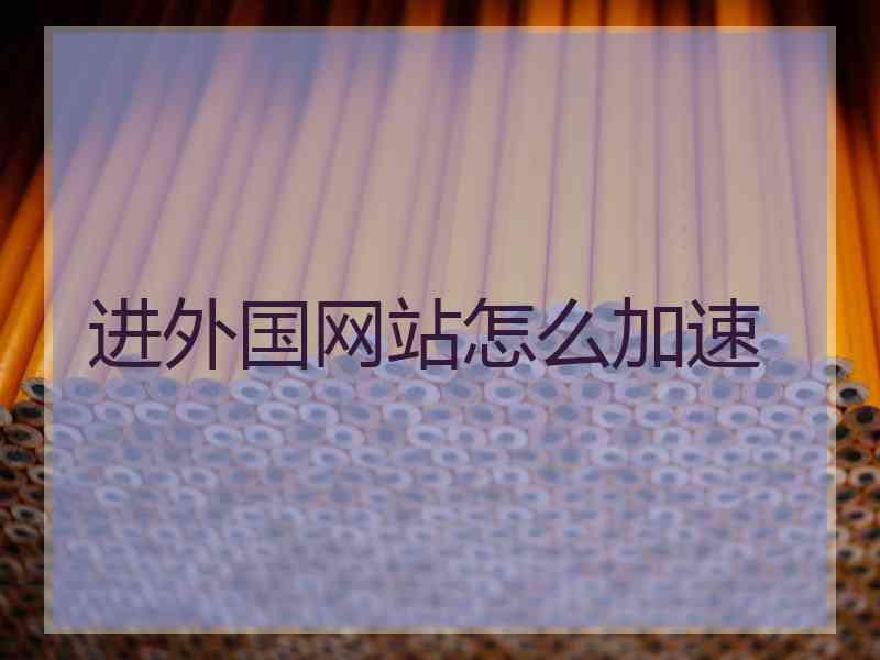 进外国网站怎么加速