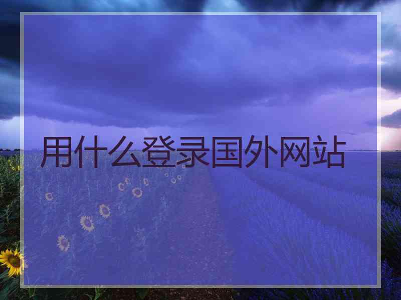 用什么登录国外网站