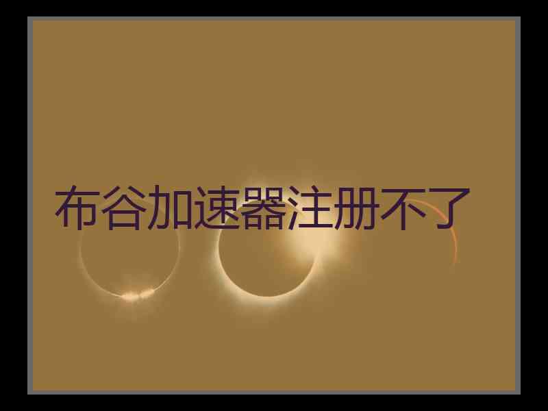 布谷加速器注册不了